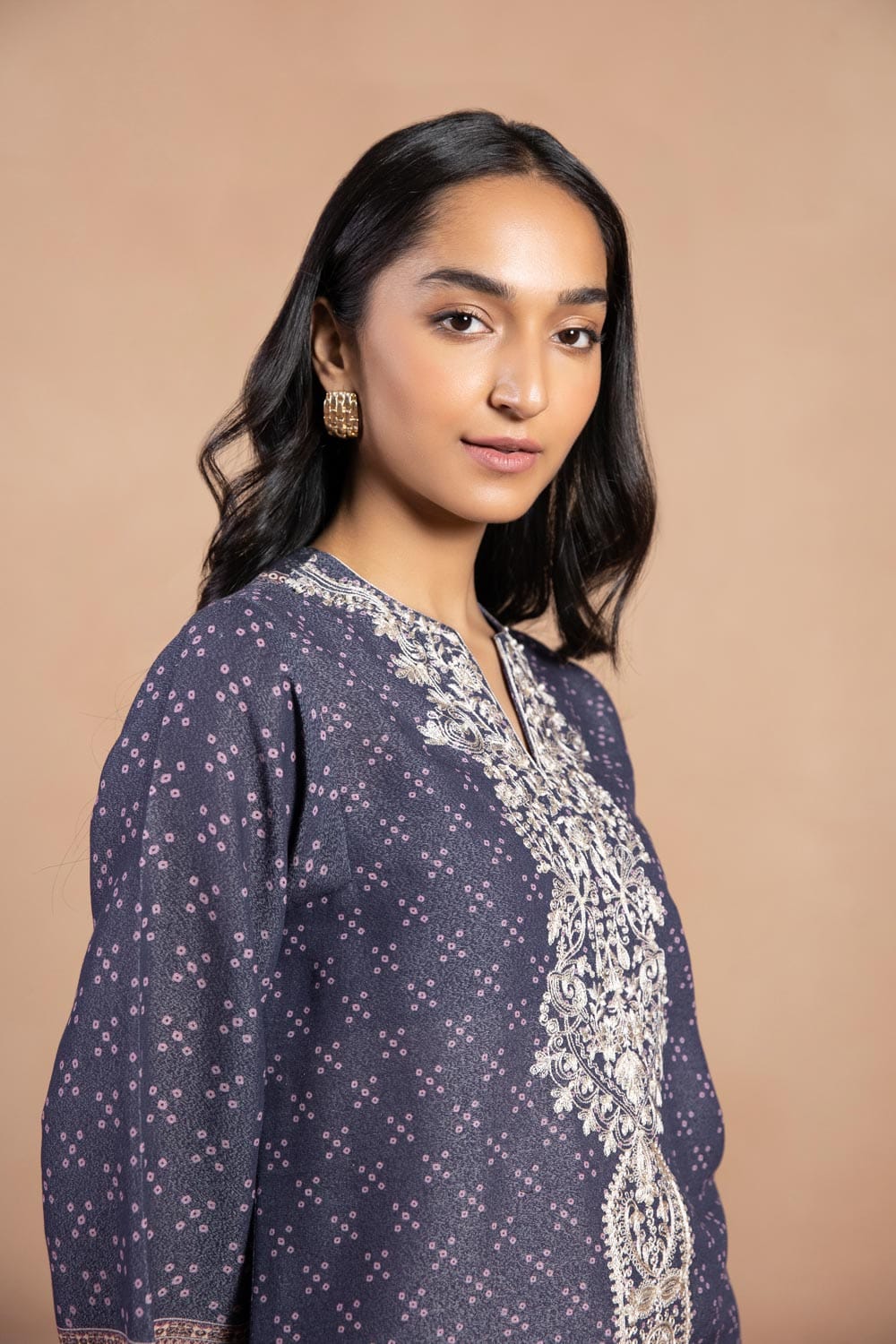 Sapphire Embroidered Karandi Shirt