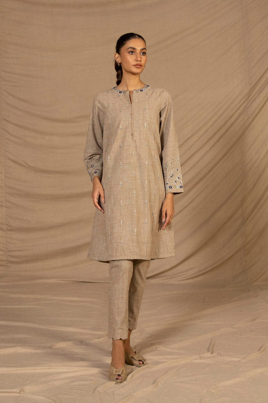 Sapphire Embroidered Karandi Shirt